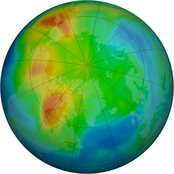Arctic ozone map for 24 November 2007